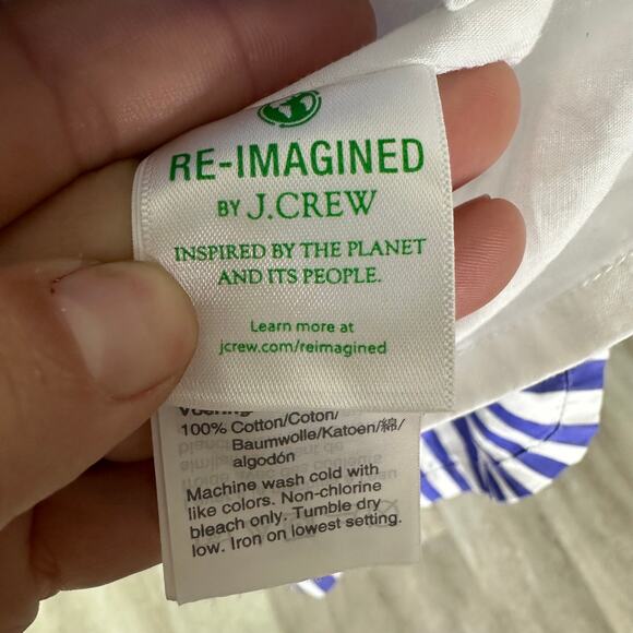 J.Crew Sleeveless tiered popover dress in mixed stripe #AK264 size small - Picture 4 of 9